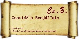 Csatlós Benjámin névjegykártya