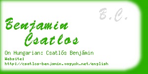 benjamin csatlos business card