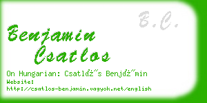 benjamin csatlos business card